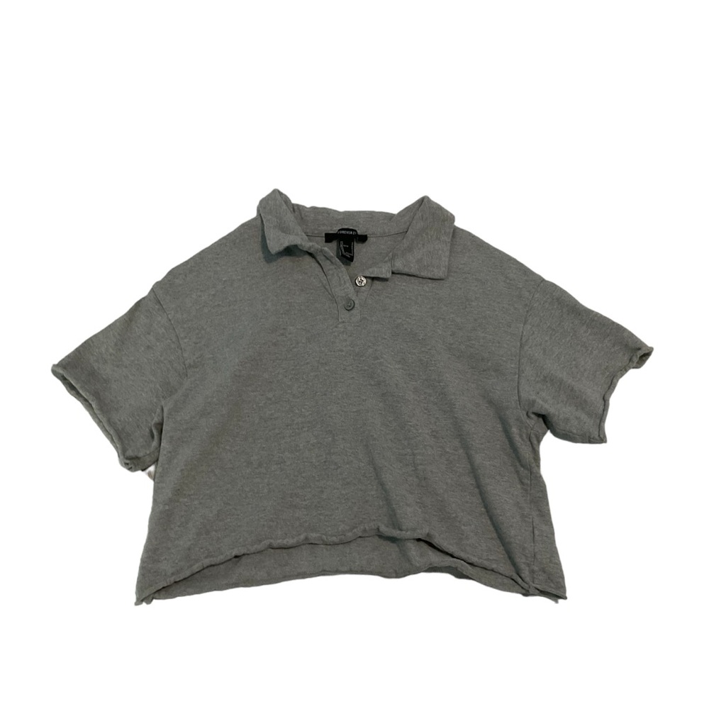forever 21 cropped polo tee